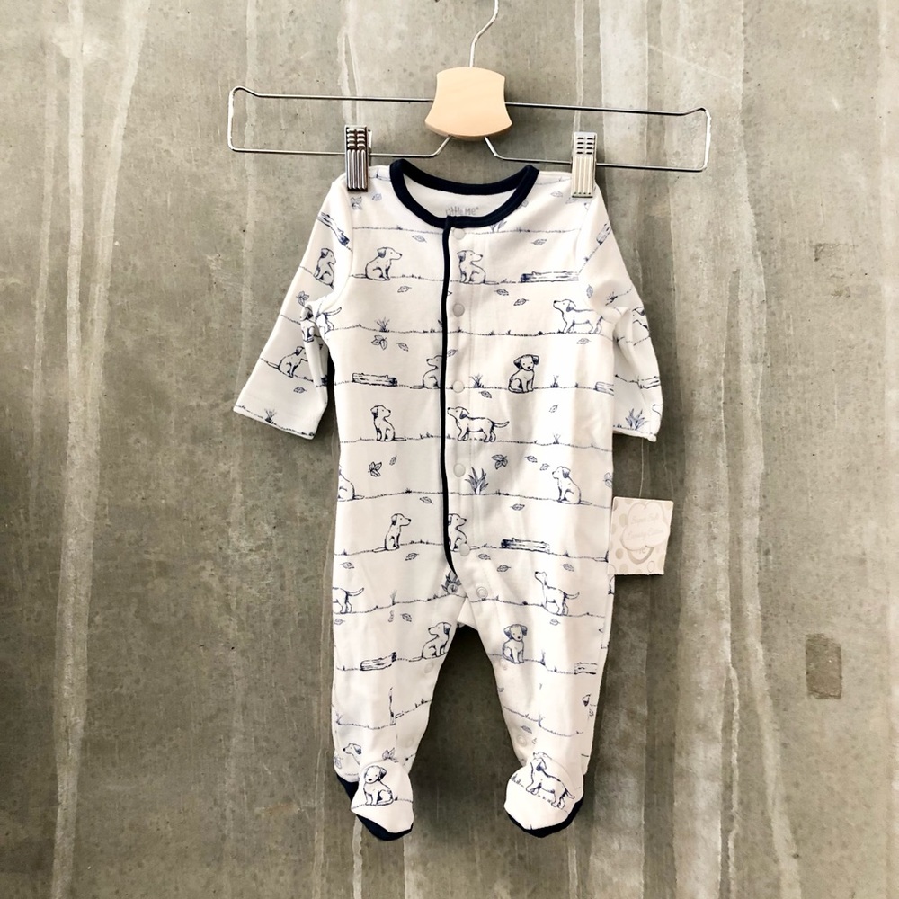 NWT Little Me Puppy Footed Onsie